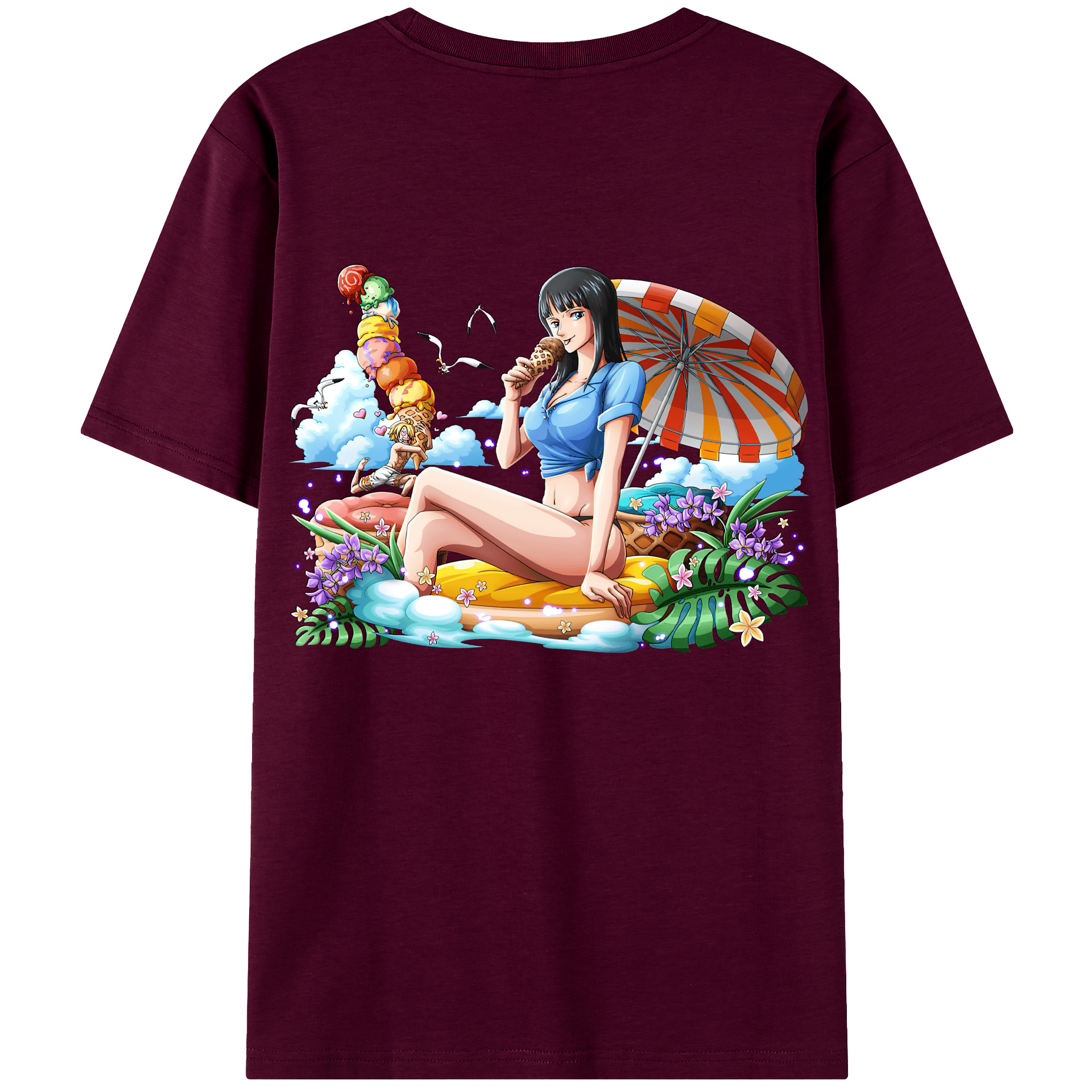ワンピース ニコ・ロビン ONE PIECE Nico Robin レディース半袖Tシャツ(バックプリント)